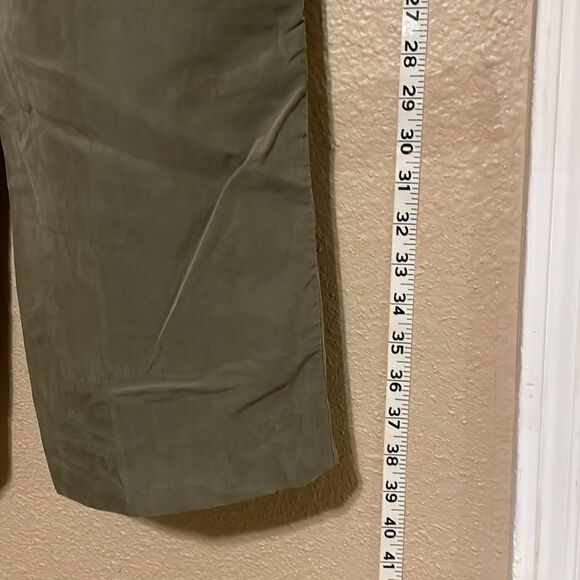 New! Express Olive Wide leg Paper bag pants - Picture 7 of 13